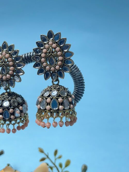 Gold Plated Kundan Jhumka Earrings