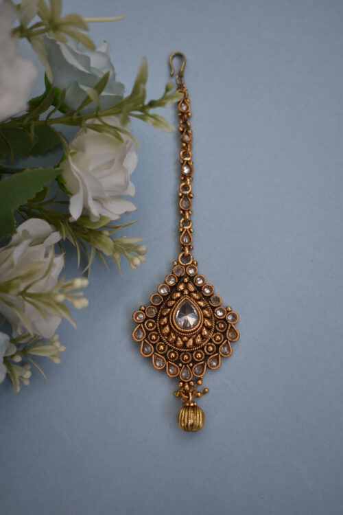 Beautiful Gold Plated Stone Studded Jewellery Set