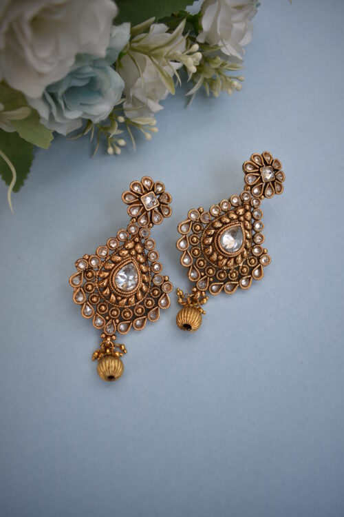 Beautiful Gold Plated Stone Studded Jewellery Set