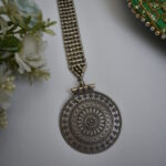 Big Silver Toned Oxidised Maang Tikka Head Jewellery