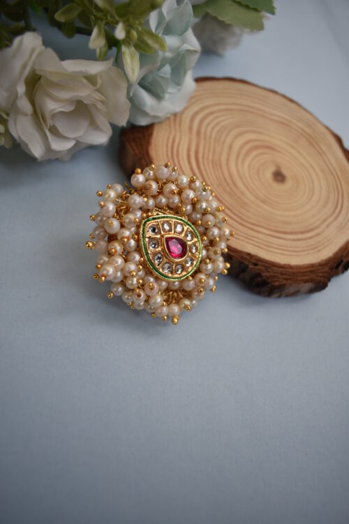 Beautiful Beads & Pink Stone Ring