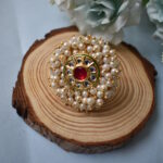 Traditional Pink Stone Beads Ring