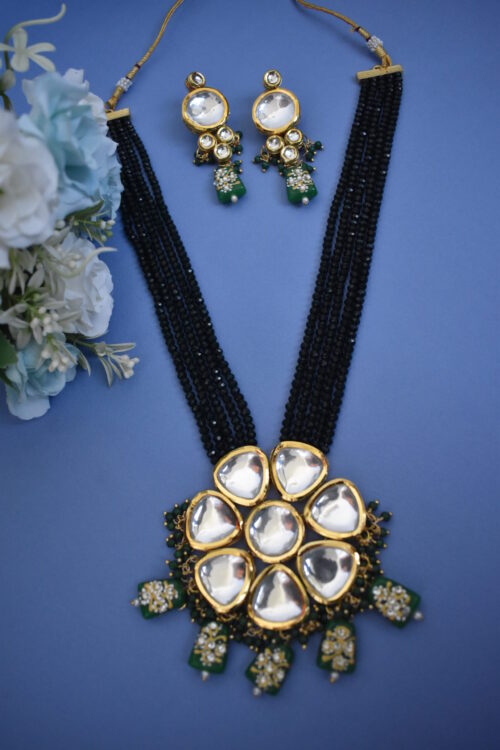 Indian Traditional Kundan And Meenakari Long Necklace Set