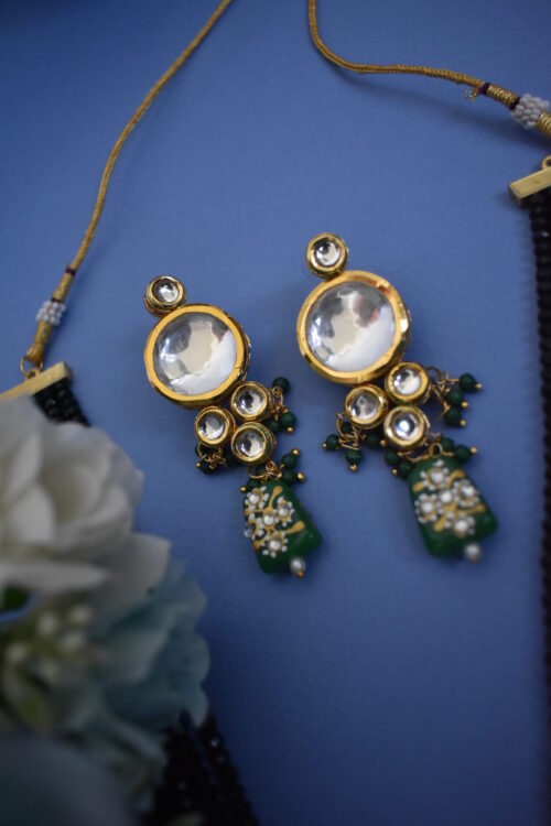 Indian Traditional Kundan And Meenakari Long Necklace Set