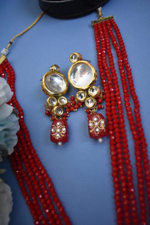 Indian Traditional Kundan And Meenakari Long Necklace Set