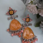 Beautiful Silver Finish Statement Ethnic Earrings