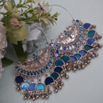 Beautiful Big Chandbali Enamel Oxidized Afghani Design Earrings