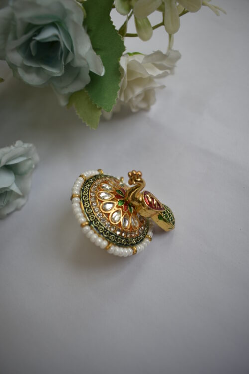 Traditional Gold Plated Peacock Finger Ring