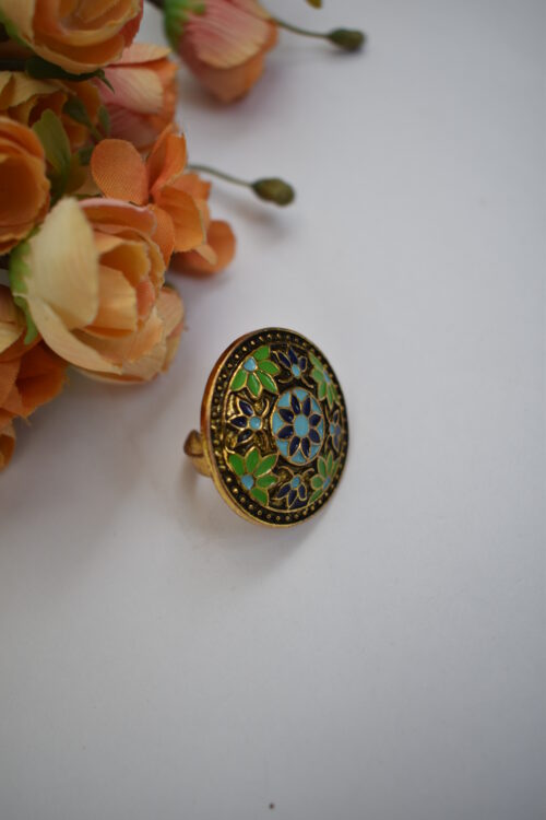 Traditional Meenakari Rajasthani Handmade Enamel Ring