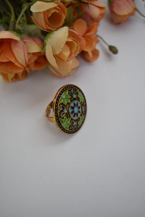 Traditional Meenakari Rajasthani Handmade Enamel Ring