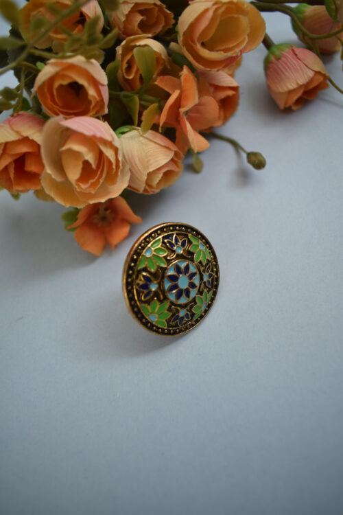 Traditional Meenakari Rajasthani Handmade Enamel Ring