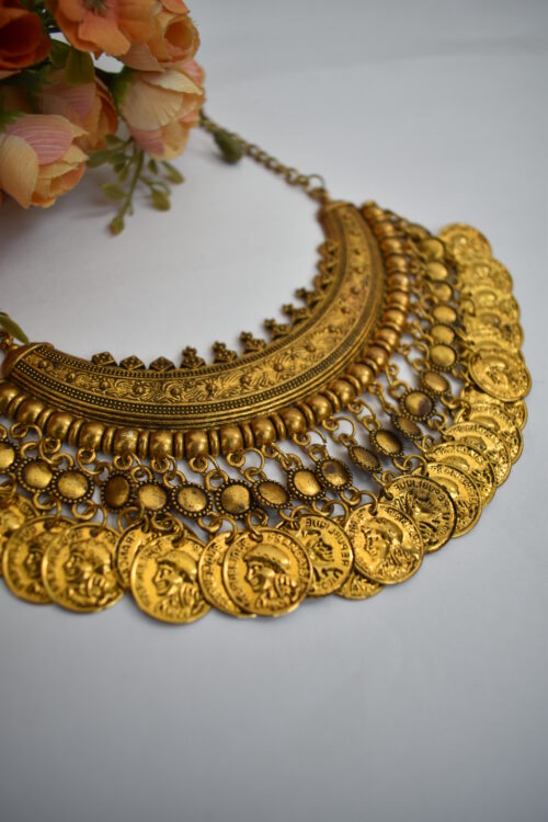 Yellow Chimes Indian Fusion Gold Necklace