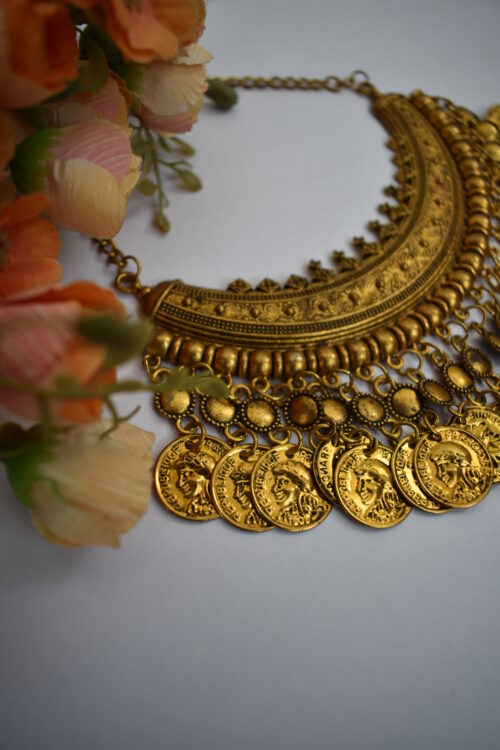 Yellow Chimes Indian Fusion Gold Necklace