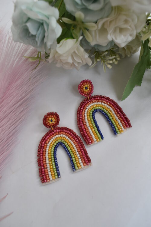 Ocean Inspired Boho Coastal Rainbow Earrings