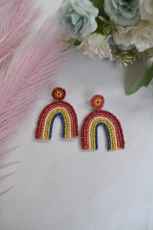 Ocean Inspired Boho Coastal Rainbow Earrings
