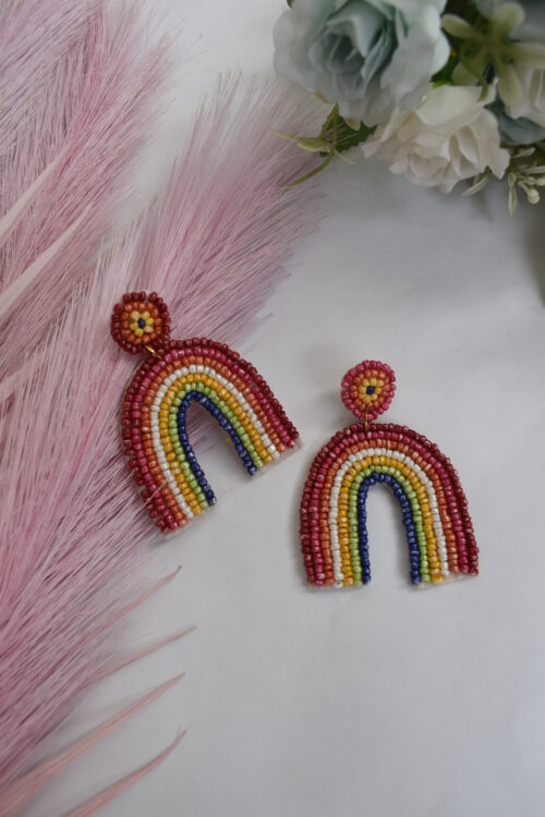 Ocean Inspired Boho Coastal Rainbow Earrings