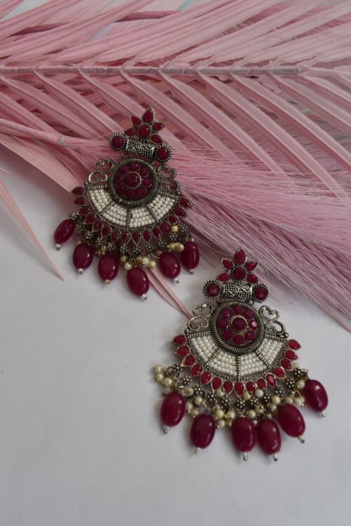 Beautiful Big Pearl Chandbali Earrings