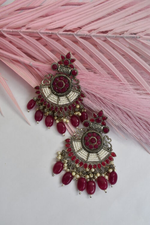 Beautiful Big Pearl Chandbali Earrings