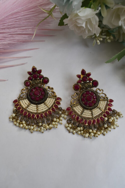 Beautiful Stones Big Chandbali Earrings