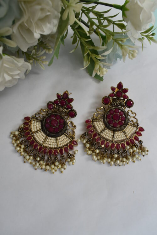 Beautiful Stones Big Chandbali Earrings