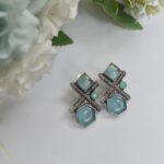 Silver Oxidised Contemporary Stud Earrings
